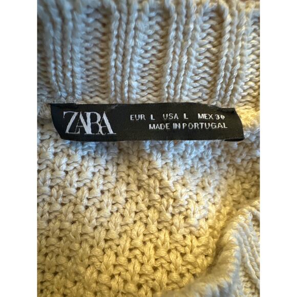 Zara contrasting sweater striped skirt midi sleevless dress sieze large - Picture 11 of 14